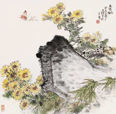 田镛 花鸟 镜心
